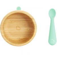 Munchkin Bambou Suction Bowl & Spoon 6m+, 1 Τεμάχιο - Σετ Φαγητού από 6 Μηνών που Περιλαμβάνει Μπολ Φαγητού & Κουτάλι