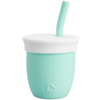 Munchkin C'est Silicone Training Cup with Straw 6m+, 118ml, Κωδ 90054 - Πετρόλ - Εκπαιδευτικό Κύπελο με Καλαμάκι Σιλικόνης, Κατάλληλο για τα Ευαίσθητα Ούλα του Μωρού