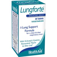 Health Aid Lungforte 30tabs - Συμπλήρωμα Διατροφής Βιταμινών, Αμινοξέων & Εκχυλίσματος Βοτάνων για την Αποτοξίνωση & τον Καθαρισμό του Αναπνευστικού Συστήματος & την Ενίσχυση του Ανοσοποιητικού