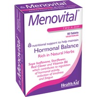 Health Aid Menovital 60tabs - Συμπλήρωμα Διατροφής Βιταμινών, Μετάλλων & Εκχυλίσματος Βοτάνων για Ορμονική Ισορροπία & Αντιμετώπιση των Συμπτωμάτων της Εμμηνόπαυσης