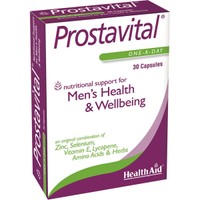 Health Aid Prostavital 30caps - Συμπλήρωμα Διατροφής με Βιταμίνες, Μέταλλα & Φυτικά Εκχυλίσματα για την Καλή Υγεία του Προστάτη & του Ανδρικού Αναπαραγωγικού Συστήματος με Αντιοξειδωτικές Ιδιότητες