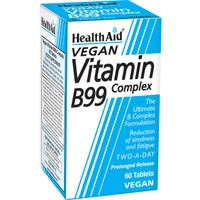 Health Aid Vitamin B99 Complex 60tabs - Συμπλήρωμα Διατροφής Συμπλέγματος Βιταμινών Β, Βιταμίνης C & Σιδήρου για την Καλή Λειτουργία του Νευρικού Συστήματος, Ενέργεια & Τόνωση