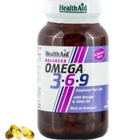 Health Aid Omega 3-6-9 90caps -  Συμπλήρωμα Διατροφής Συμπλέγματος Ωμέγα Λιπαρών Οξέων για την Ομαλή Λειτουργία της Καρδιάς του Εγκεφάλου & της Όρασης