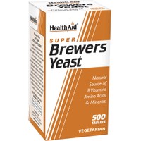 Health Aid Brewers Yeast 500tabs - Συμπλήρωμα Διατροφής με Φυσική Πηγή Βιταμινών Β & Αμινοξέων από Μαγιά Μπύρας για Υγιές Δέρμα & Μαλλιά
