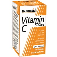 Health Aid Vitamin C 500mg 60 Chew.tabs - Συμπλήρωμα Διατροφή Βιταμίνης C για Ενίσχυση του Ανοσοποιητικού με Φυσική Γεύση