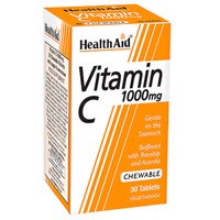 Health Aid Vitamin C 1000mg 30 Chew.tabs - Συμπλήρωμα Διατροφής, Μασώμενο,  με Βιταμίνης C για Ενίσχυση του Ανοσοποιητικού