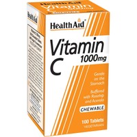 Health Aid Vitamin C 1000mg 100 Chew.tabs - Συμπλήρωμα Διατροφή Βιταμίνης C για Ενίσχυση του Ανοσοποιητικού με Φυσική Γεύση