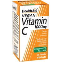 Health Aid Vitamin C 1000mg With Bioflavonoids 30tabs - Συμπλήρωμα Διατροφής Βιταμίνης C με Βιοφλαβονοειδή & Εκχυλίσματα Αγριοτριανταφυλλιάς & Ασερόλας Παρατεταμένης Αποδέσμευσης για Ενίσχυση του Ανοσοποιητικού