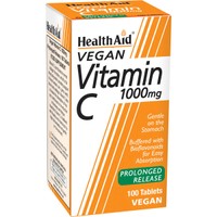 Health Aid Vitamin C 1000mg With Bioflavonoids 100tabs - Συμπλήρωμα Διατροφής Βιταμίνης C με Βιοφλαβονοειδή & Εκχυλίσματα Αγριοτριανταφυλλιάς & Ασερόλας Παρατεταμένης Αποδέσμευσης για Ενίσχυση του Ανοσοποιητικού