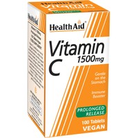 Health Aid Vitamin C 1500mg Prolonged Release 100tabs - Συμπλήρωμα Διατροφής Βιταμίνης C Παρατεταμένης Αποδέσμευσης για Ενίσχυση του Ανοσοποιητικού