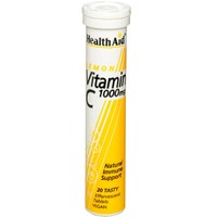 Heath Aid Vitamin C 1000mg 20 Effer.tabs - Lemon - Συμπλήρωμα Διατροφής με Βιταμίνη C για την Ενίσχυση του Ανοσοποιητικού με Γεύση Λεμόνι