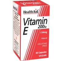 Health Aid Vitamin E 200iu 60caps - Συμπλήρωμα Διατροφής με Βιταμίνη Ε την Καλή Υγεία του Δέρματος & της Καρδιάς με Αντιοξειδωτικές Ιδιότητες