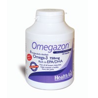 Health Aid Omegazon 750mg 120caps - Συμπλήρωμα Διατροφής Ιχθυελαίου Διπλής Μοριακής Απόσταξης, Χωρίς να Αφήνει την Επίγευση Ψαριού