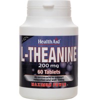 Health Aid L-Theanine 200mg 60tabs - Συμπλήρωμα Διατροφής Αμινοξέος Θειανίνης για την Καλή Λειτουργία του Νευρικού Συστήματος Πνευματική Διαύγεια & Βελτίωση της Διάθεσης