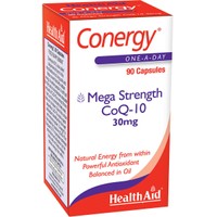 Health Aid Conergy CoQ-10 30mg 90caps - Συμπλήρωμα Διατροφής Συνενζύμου Q10 για Ενέργεια σε Κυτταρικό επίπεδο με Ισχυρές Αντιοξειδωτικές Ιδιότητες