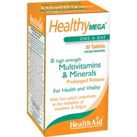 Health Aid Healthy Mega Multivitamins & Minerals 30tabs - Συμπλήρωμα Διατροφής Φόρμουλας Βιταμινών, Μετάλλων, Ενζύμων & Εκχυλίσματος Βοτάνων για Υποστήριξη του Ανοσοποιητικού, με Πλήρη Αντιοξειδωτική Προστασία, Κατά της Κούρασης & Κόπωσης για Ενέργεια & Πνευματική Διαύγεια