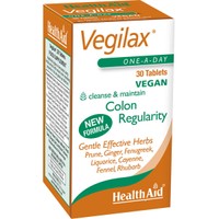 Health Aid Vegilax 30tabs - Συμπλήρωμα Διατροφής Εκχυλίσματος Βοτάνων για την Αντιμετώπιση της Δυσκοιλιότητας & Ενίσχυση της Εντερικής Κινητικότητας