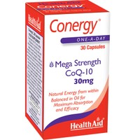 Health Aid Conergy CoQ-10 30mg 30caps - Συμπλήρωμα Διατροφής Συνενζύμου Q10 για Ενέργεια σε Κυτταρικό επίπεδο με Ισχυρές Αντιοξειδωτικές Ιδιότητες