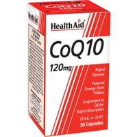 Health Aid CoQ10 120mg 30caps - Συμπλήρωμα Διατροφής Συνενζύμου Q10 για Αύξηση της Παραγωγής Ενέργειας σε Κυτταρικό Επίπεδο με Ισχυρές Αντιοξειδωτικές Ιδιότητες