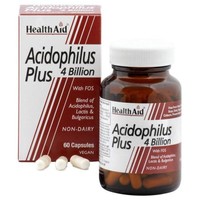 Health Aid Acidophilus Plus 4 bilion  60caps - Συμπλήρωμα Διατροφής Προβιοτικών 4δις με (FOS), Ιδανικό Μείγμα Τριών Διαφορετικών Προβιοτικών