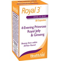 Health Aid Royal 3, 30caps - Συμπλήρωμα Διατροφής με Βασιλικό Πολτό & Εκχυλίσματα Βοτάνων για Τόνωση & Πνευματική Ευεξία