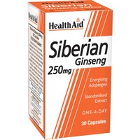 Health Aid Siberian Ginseng 250mg 30caps - Συμπλήρωμα Διατροφής Εκχυλίσματος Σιβηριανού Τζίνσενγκ για Ζωντάνια, Ενέργεια & Αντιμετώπιση Έντονου Άγχους & Σωματικής Κόπωσης