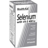 Health Aid Selenium with Vitamin E 400iu 30caps - Συμπλήρωμα Διατροφής Σελήνιου & Βιταμίνης Ε με Ισχυρή Αντιοξειδωτική Δράση για Φυσιολογική Θυρεοειδική Λειτουργία