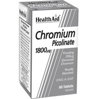Health Aid Chromium Picolinate 1800μg 60tabs - Συμπλήρωμα Διατροφής Πικολονικού Χρωμίου για τον Έλεγχο του Βάρους & της Γλυκόζης στο Αίμα