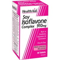 Health Aid Soy Isoflavone Complex 910mg 30tabs - Συμπλήρωμα Διατροφής με Ισοφλαβίνες Σόγιας για την Αντιμετώπιση των Συμπτωμάτων της Εμμηνόπαυσης Καλή Υγεία της Καρδιάς, Οστών & Ορμονική Ισορροπία