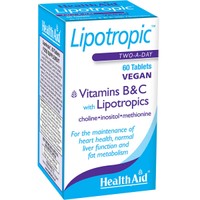 Health Aid Lipotropic 60tabs - Συμπλήρωμα Διατροφής με Λιποτροπικά Ένζυμα, Βιταμίνη B & C για το Μεταβολισμό του Λίπους & τον Έλεγχο του Βάρους