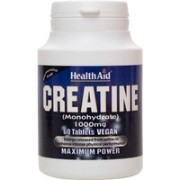 Health Aid Creatine Monohydrate 1000mg 60tabs - Συμπλήρωμα Διατροφής Κρεατίνης Υψηλής Καθαρότητας Μονοϋδρικής Μορφής για Ενέργεια Κατά την Προπόνηση & Αύξηση της Μυϊκής Μάζας