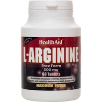 Health Aid L-Arginine 500mg 60tabs - Συμπλήρωμα Διατροφής Αμινοξέος Αργινίνης για Μυϊκή Αποκατάσταση & Ενίσχυση της Παραγωγής Αυξητικής Ορμόνης