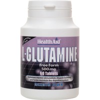 Health Aid L-Glutamine 500mg 60tabs - Συμπλήρωμα Διατροφής Αμινοξέος Γλουταμίνης για την Καλή Υγεία του Νευρικού Συστήματος & του Εγκεφάλου