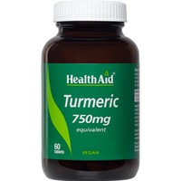 Health Aid Turmeric 750mg 60tabs - Συμπλήρωμα Διατροφής Σκόνης Κουρκουμά Κατά της Δυσπεψίας & Φουσκώματος με Ισχυρές Αντιοξειδωτικές & Αντιφλεγμονώδεις Ιδιότητες