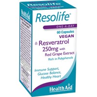 Health Aid Resolife 60caps - Συμπλήρωμα Διατροφής Ρεσβερατρόλης Φυτικής Προέλευσης για την Καλή Λειτουργία του Καρδιαγγειακού Συστήματος με Αντιγηραντικές & Αντιοξειδωτικές Ιδιότητες