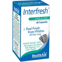 Health Aid Interfresh 60caps - Συμπλήρωμα Διατροφής με Έλαιο Μέντας, Μαϊντανού, Κάρθαμου & Χλωροφύλλη για Δροσερή Αναπνοή, Ελαχιστοποίηση του Φουσκώματος & της Δυσάρεστης Οσμής