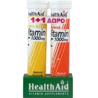 Health Aid Promo Vitamin C 1000mg 20 Effer.tabs - Lemon & Δώρο 20 Effer.tabs - Orange - Συμπλήρωμα Διατροφής Βιταμίνης C για την Ενίσχυση του Ανοσοποιητικού με Γεύση Λεμόνι & Πορτοκάλι