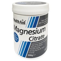 Health Aid Magnesium Citrate Powder 200gr - Συμπλήρωμα Διατροφής με Μαγνήσιο που Συμβάλλει στη Φυσιολογική Λειτουργία των Μυών & του Νευρικού Συστήματος