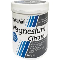 Health Aid Magnesium Citrate Powder 200g - Συμπλήρωμα Διατροφής Μαγνησίου Κιτρικής Μορφής για την Καλή Λειτουργία των Μυών, Νευρικού Συστήματος & Μείωση Κούρασης & Κόπωσης σε Σκόνη