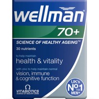 Vitabiotics Wellman 70+ 30tabs - Συμπλήρωμα Διατροφής Ειδικά Σχεδιασμένης Φόρμουλας Βιταμινών, Μετάλλων & Εκχυλίσματος Βοτάνων για Άνδρες Άνω των 70 Ετών για την Καλή Λειτουργία της Καρδιάς, Εγκεφάλου, Όρασης Ενίσχυση του Ανοσοποιητικό Συστήματος, Ενέργεια & Ζωτικότητα