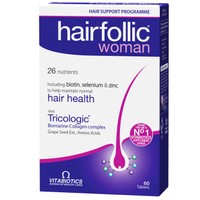Vitabiotics Wellwoman Hairfolic Tricologic 60tabs - Γυναικείο Συμπλήρωμα Διατροφής για Πυκνά, Δυνατά Μαλλιά & Μείωση της Γυναικείας Τριχόπτωσης