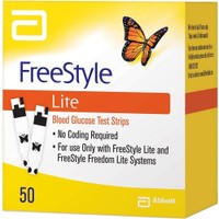 Abbott FreeStyle Lite Blood Glucoze Test Strips 50 Τεμάχια - Ταινίες Μέτρησης Σακχάρου / Γλυκόζης Αίματος Συμβατές Μόνο με τη Συσκευή FreeStyle Freedom Lite
