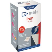 Quest Melt Iron 20mg 30 Διασπειρόμενες στο Στόμα Ταινίες - Συμπλήρωμα Διατροφής Σιδήρου για την Παραγωγή Ενέργειας, Μείωση της Κόπωσης, Καλή Λειτουργία του Ανοσοποιητικού & Φυσιολογική Γνωστική Λειτουργία με Γλυκαντικά & Γεύση Μούρων
