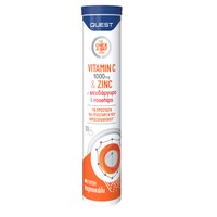 Quest Vitamin C 1000mg & Zinc 20 Effer.tabs - Συμπλήρωμα Διατροφής με Βιταμίνη C, Ψευδάργυρο & Rosehips για Ενίσχυση του Ανοσοποιητικού