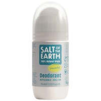 Salt of the Earth Natural Refillable Unscented Deodorant 75ml - Επαναγεμιζόμενο Αποσμητικό Roll-On Φυσικής Προέλευσης Χωρίς Άρωμα