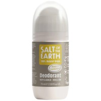 Salt of the Earth Natural Refillable Roll-On Deodorant 75ml - Amber & Sandalwood - Αποσμητικό Roll-On Φυσικής Προέλευσης με Άρωμα Σανταλόξυλου & Κεχριμπαριού