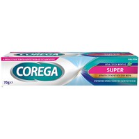 Corega Super Cream 70g - Στερεωτική Κρέμα για Αποτελεσματική Συγκράτηση της Οδοντοστοιχίας Έως & 12 Ώρες με Γεύση Μέντα