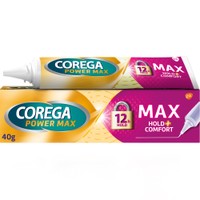 Corega Power Max Hold & Comfort 12H, 40gr - Στερεωτική Κρέμα για Οδοντοστοιχίες που Προσφέρει Άνεση με Ισχυρή Συγκράτηση Μέχρι & 12 Ώρες