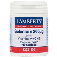Lamberts Selenium 200μg + Vitamins A, C, E 100tabs - Συμπλήρωμα Διατροφής Σελήνιου με Βιταμίνες A, C & E για την Ενίσχυση της Ανδρικής Γονιμότητας & Ανοσοποιητικού Συστήματος