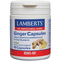 Lamberts Ginger Capsules 120mg, 60caps - Συμπλήρωμα Διατροφής Εκχυλίσματος Πιπερόριζας για Αντιμετώπιση Διαταραχών της Πέψης